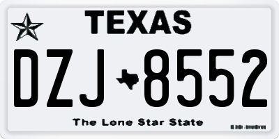 TX license plate DZJ8552