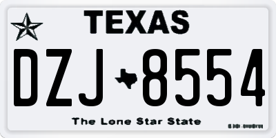 TX license plate DZJ8554