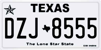 TX license plate DZJ8555