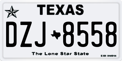 TX license plate DZJ8558