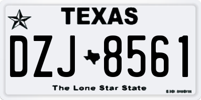 TX license plate DZJ8561