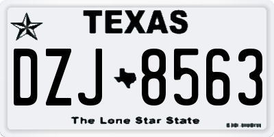 TX license plate DZJ8563