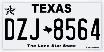 TX license plate DZJ8564