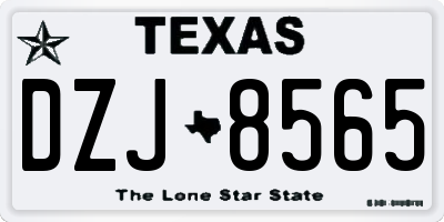 TX license plate DZJ8565