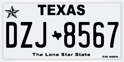 TX license plate DZJ8567