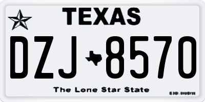 TX license plate DZJ8570
