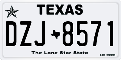 TX license plate DZJ8571