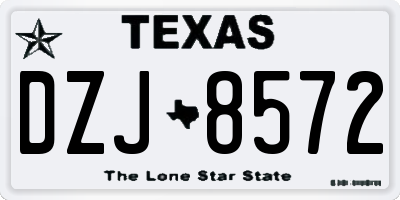 TX license plate DZJ8572