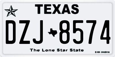 TX license plate DZJ8574
