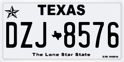 TX license plate DZJ8576