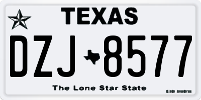 TX license plate DZJ8577