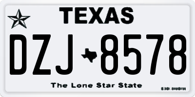 TX license plate DZJ8578