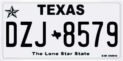 TX license plate DZJ8579