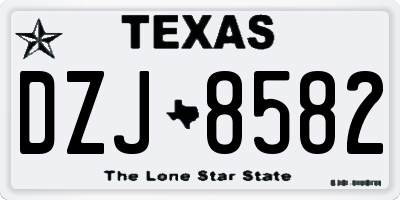 TX license plate DZJ8582