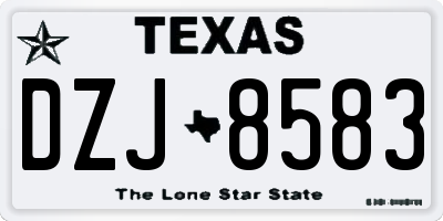 TX license plate DZJ8583