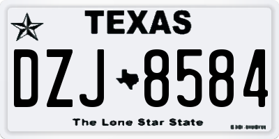 TX license plate DZJ8584