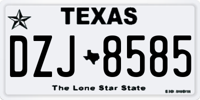 TX license plate DZJ8585