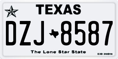 TX license plate DZJ8587