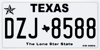 TX license plate DZJ8588