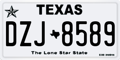 TX license plate DZJ8589