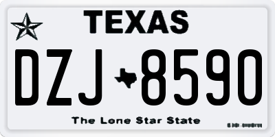 TX license plate DZJ8590