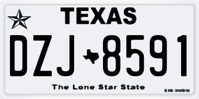 TX license plate DZJ8591