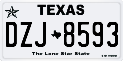 TX license plate DZJ8593