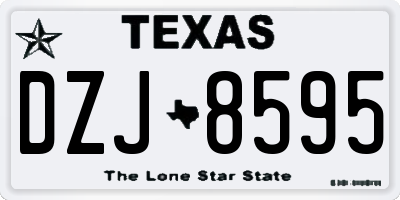 TX license plate DZJ8595