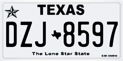 TX license plate DZJ8597