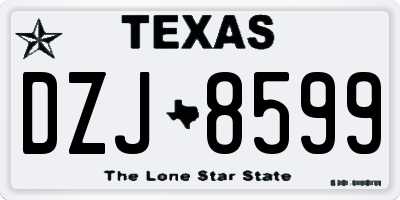 TX license plate DZJ8599
