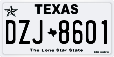 TX license plate DZJ8601
