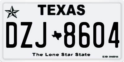 TX license plate DZJ8604