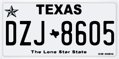 TX license plate DZJ8605
