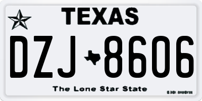 TX license plate DZJ8606