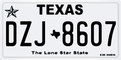 TX license plate DZJ8607