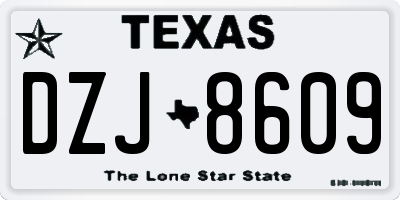 TX license plate DZJ8609