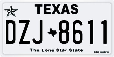 TX license plate DZJ8611