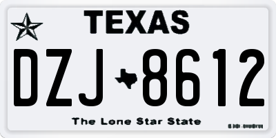 TX license plate DZJ8612