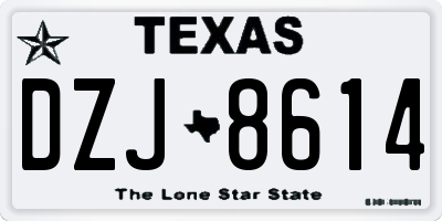 TX license plate DZJ8614
