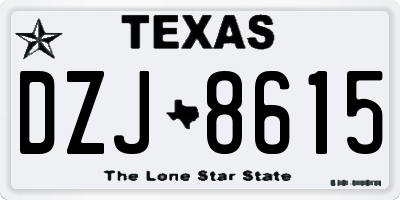 TX license plate DZJ8615