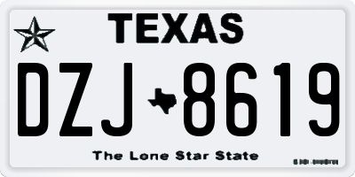 TX license plate DZJ8619