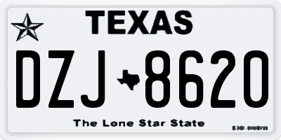 TX license plate DZJ8620