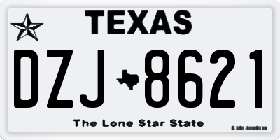 TX license plate DZJ8621