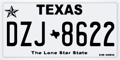 TX license plate DZJ8622