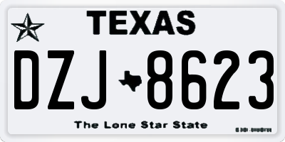 TX license plate DZJ8623