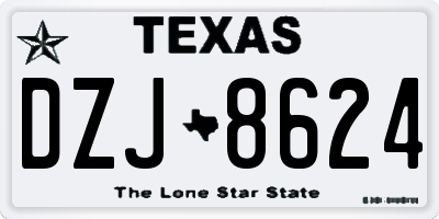 TX license plate DZJ8624