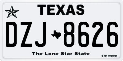 TX license plate DZJ8626