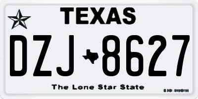TX license plate DZJ8627