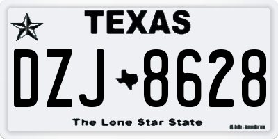 TX license plate DZJ8628