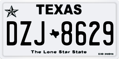 TX license plate DZJ8629